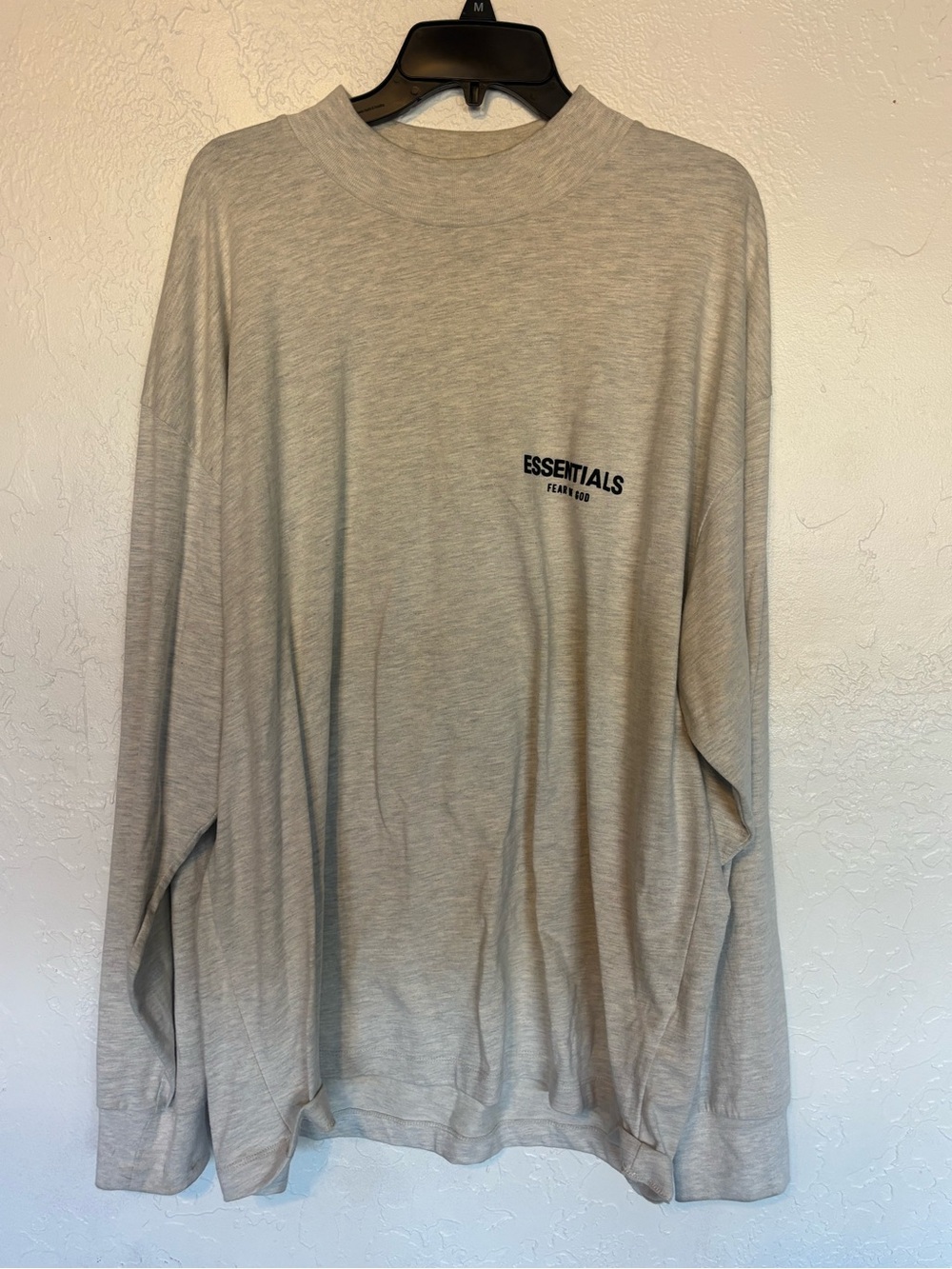 Essentials Long Sleeve Tee in Heather Gray with Chest Logo